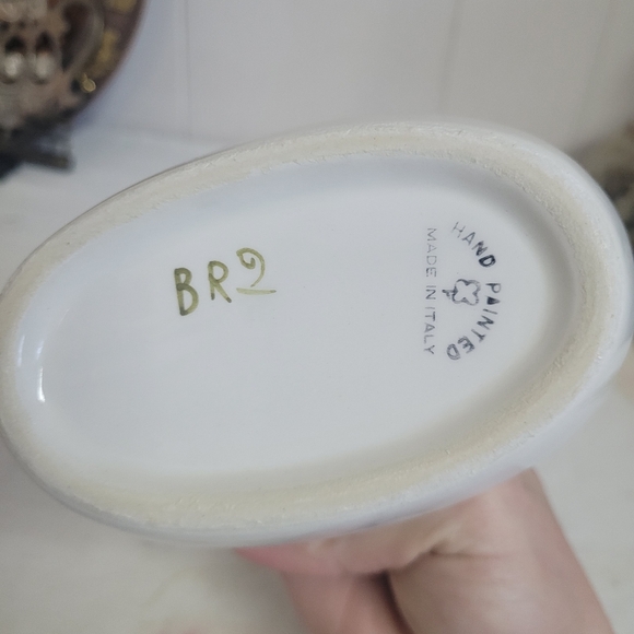 Vintage Italian Pottery Toothbrush Holder Bathroom Accessories Hand Painted - Picture 6 of 10